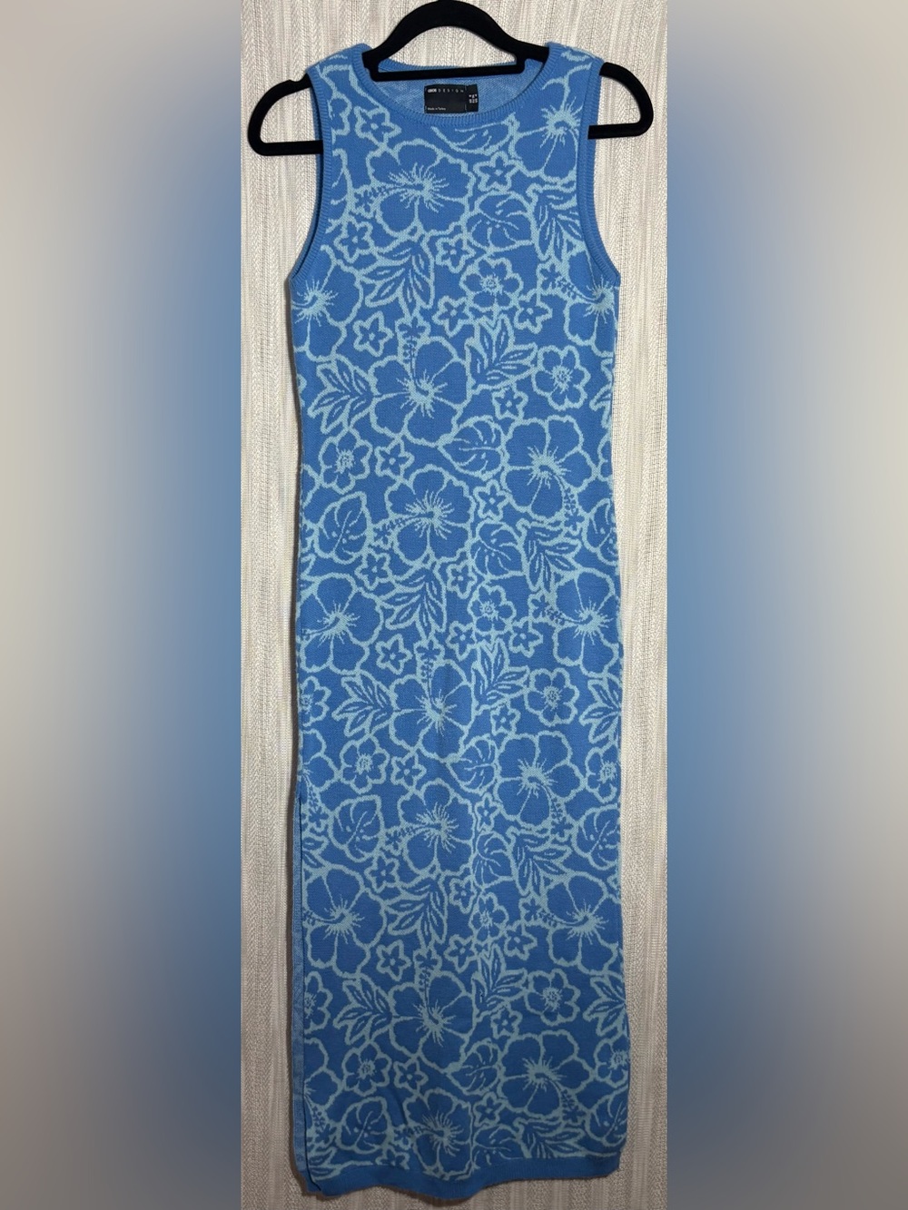 ASOS Blue Floral Knit Tank Dress